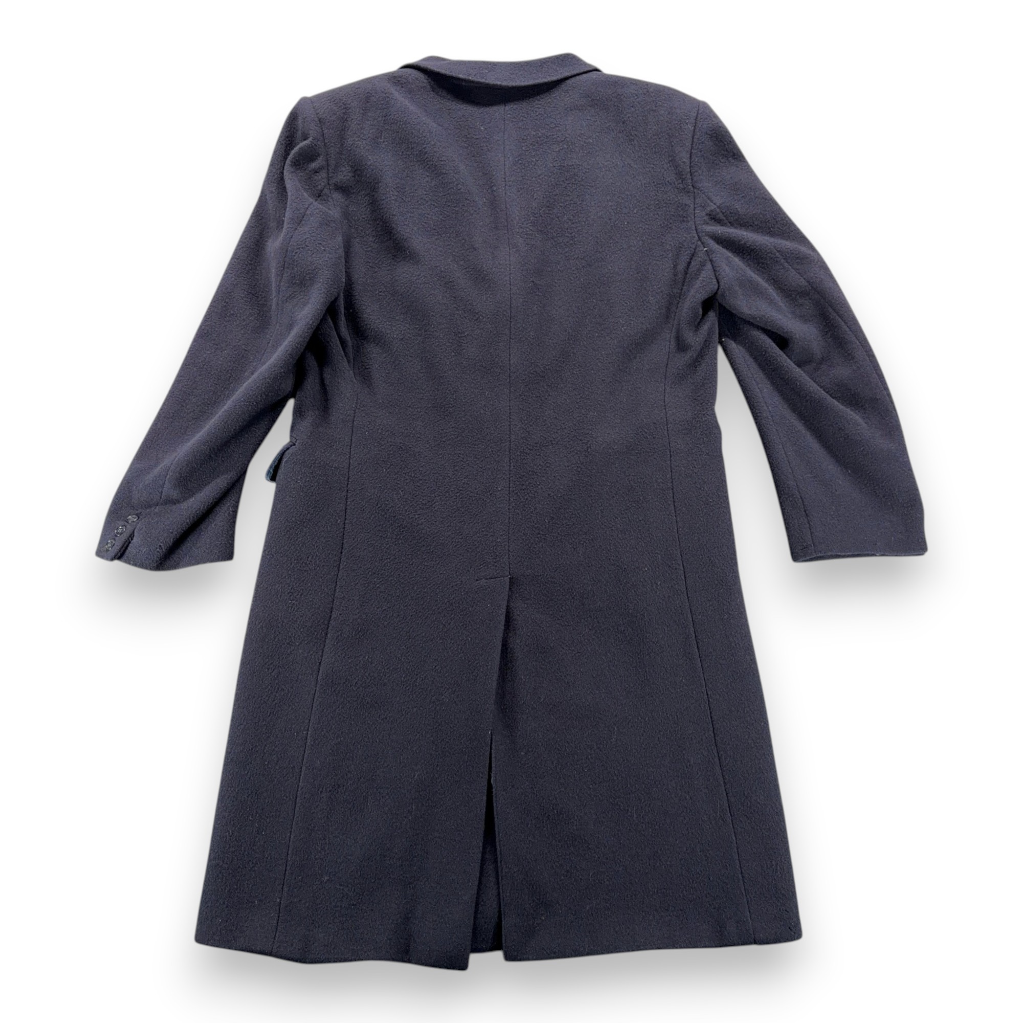 Vintage di Benedetto Coat Adult LARGE Blue Cashmere Wool Satin Long Italy 90s-3 Vintage di Benedetto Coat Adult LARGE Blue Cashmere Wool Satin Long Italy 90s
