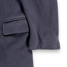 Vintage di Benedetto Coat Adult LARGE Blue Cashmere Wool Satin Long Italy 90s