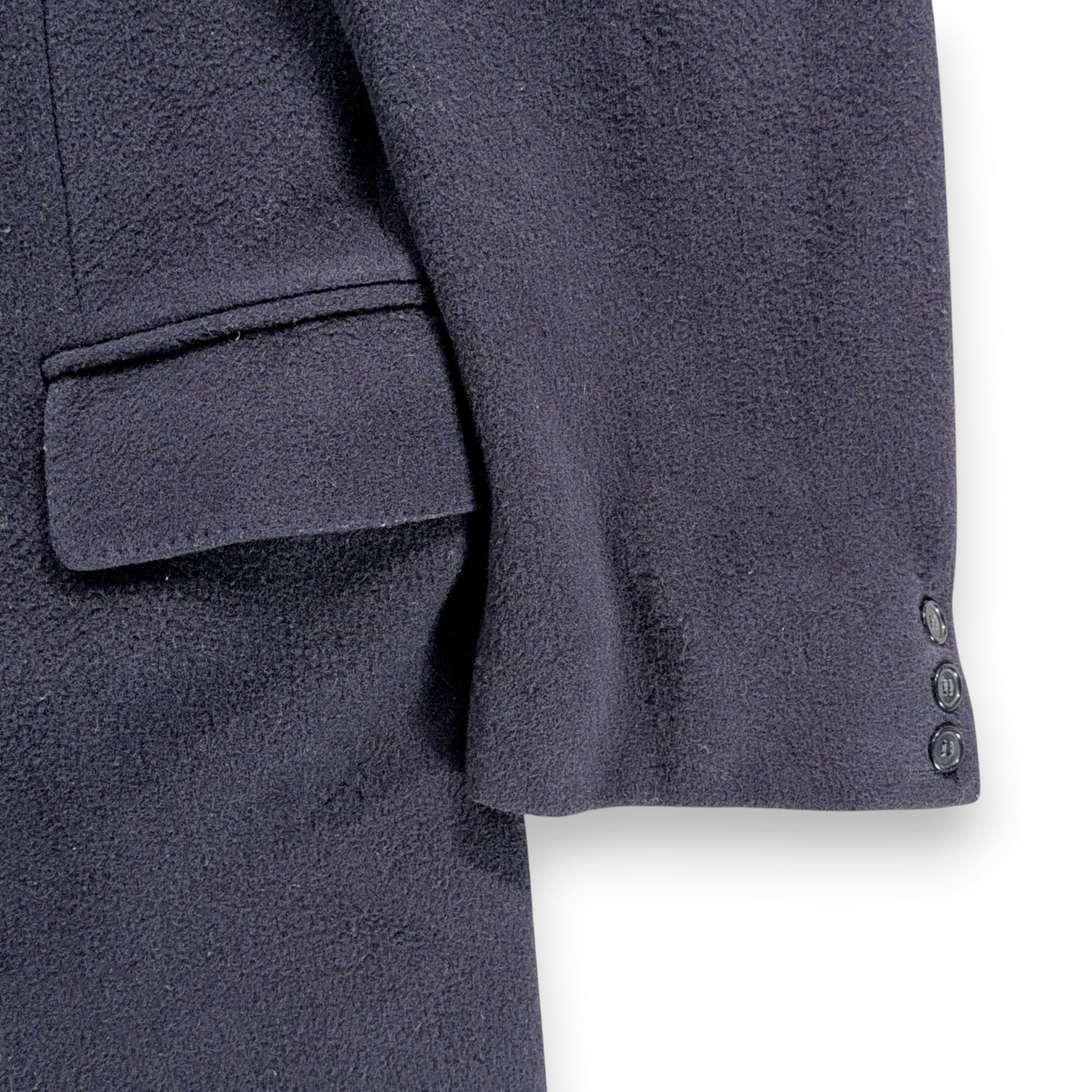 Vintage di Benedetto Coat Adult LARGE Blue Cashmere Wool Satin Long Italy 90s-8 Vintage di Benedetto Coat Adult LARGE Blue Cashmere Wool Satin Long Italy 90s
