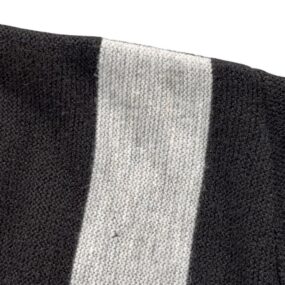 Vintage Aldens Sweater Adult LARGE Black Red V Stripe Chevron Mod Orlon USA 60s