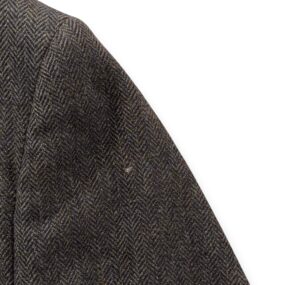 Vintage Anderson Little Coat Adult LARGE Gray Herringbone Wool Long USA 60s