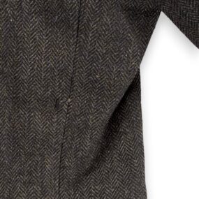 Vintage Anderson Little Coat Adult LARGE Gray Herringbone Wool Long USA 60s