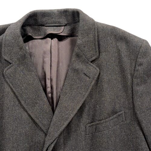 Vintage Anderson Little Coat Adult LARGE Gray Herringbone Wool Long USA 60s-2 Vintage Anderson Little Coat Adult LARGE Gray Herringbone Wool Long USA 60s