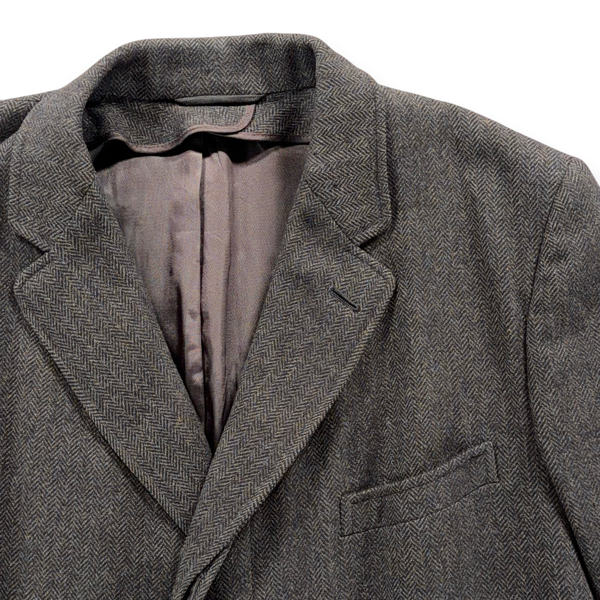 Vintage Anderson Little Coat Adult LARGE Gray Herringbone Wool Long USA 60s-2 Vintage Anderson Little Coat Adult LARGE Gray Herringbone Wool Long USA 60s