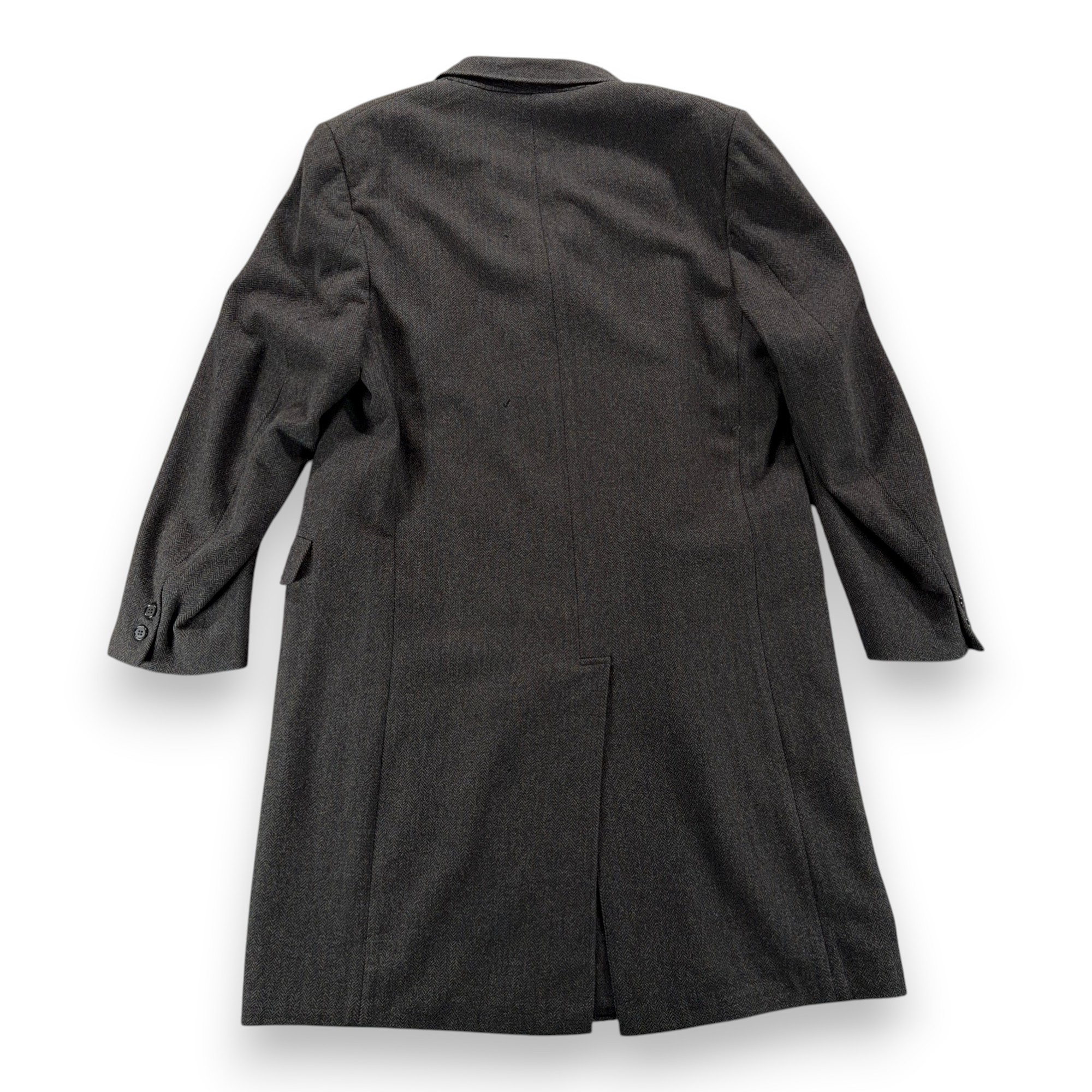 Vintage Anderson Little Coat Adult LARGE Gray Herringbone Wool Long USA 60s-4 Vintage Anderson Little Coat Adult LARGE Gray Herringbone Wool Long USA 60s