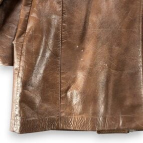 Vintage Puritan Coat Adult MEDIUM Brown Leather Belted Spy Car Coat Belted 70s