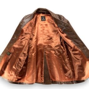 Vintage Puritan Coat Adult MEDIUM Brown Leather Belted Spy Car Coat Belted 70s