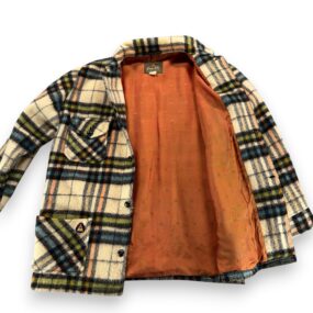 Vintage Canadian Camper Shirt Shirt Adult LARGE Brown Plaid Wool Mohair Coat 60s