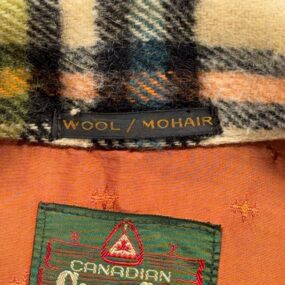 Vintage Canadian Camper Shirt Shirt Adult LARGE Brown Plaid Wool Mohair Coat 60s