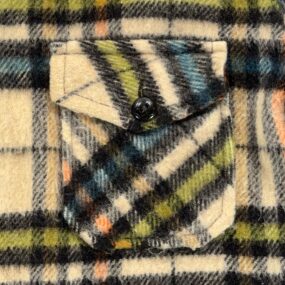 Vintage Canadian Camper Shirt Shirt Adult LARGE Brown Plaid Wool Mohair Coat 60s