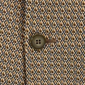 Vintage Houndstooth Jacket Mens 38R Brown Blazer Check Novelty Lining 70s