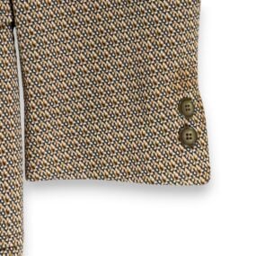 Vintage Houndstooth Jacket Mens 38R Brown Blazer Check Novelty Lining 70s