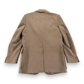Vintage Houndstooth Jacket Mens 38R Brown Blazer Check Novelty Lining 70s