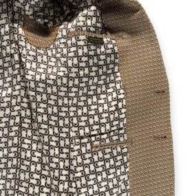 Vintage Houndstooth Jacket Mens 38R Brown Blazer Check Novelty Lining 70s