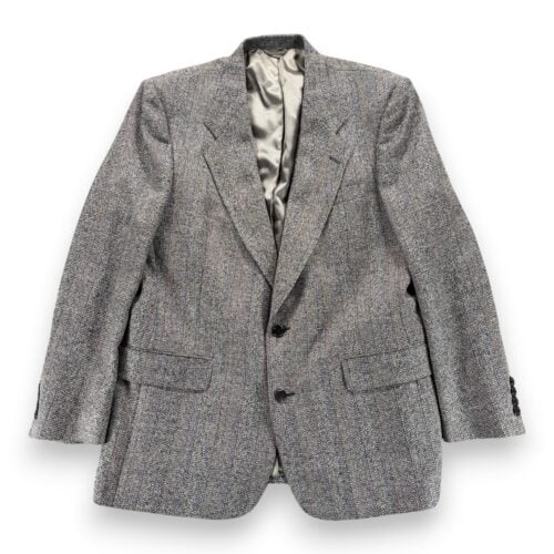Vintage Christian Dior Jacket Mens 43R Gray Blazer Monsieur Flecked USA 80s