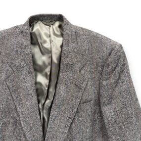 Vintage Christian Dior Jacket Mens 43R Gray Blazer Monsieur Flecked USA 80s
