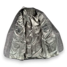 Vintage Christian Dior Jacket Mens 43R Gray Blazer Monsieur Flecked USA 80s