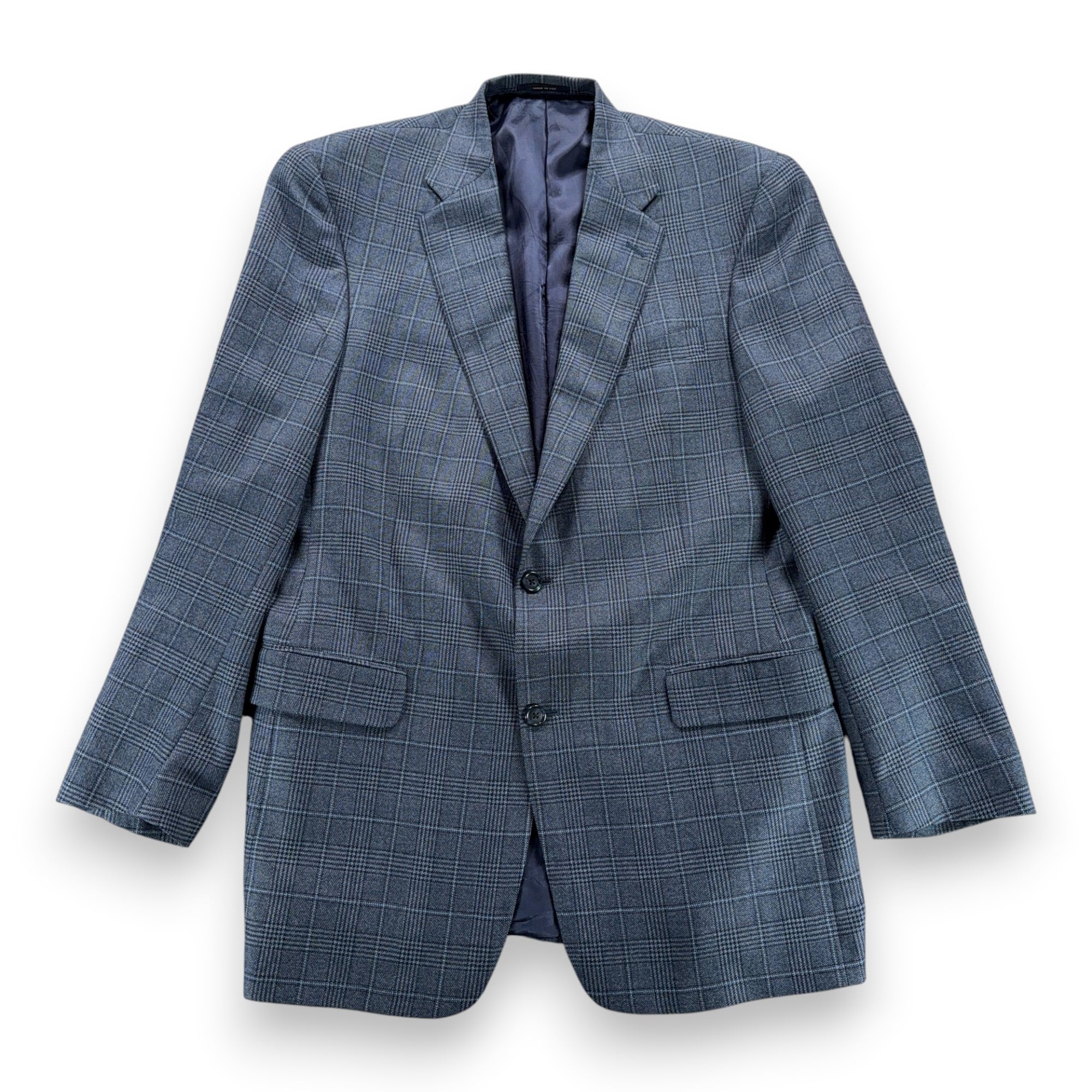 Vintage Hart Schaffner Marx Jacket Mens 42L Blue Glen Plaid Blazer Cashmere USA-1 Vintage Hart Schaffner Marx Jacket Mens 42L Blue Glen Plaid Blazer Cashmere USA