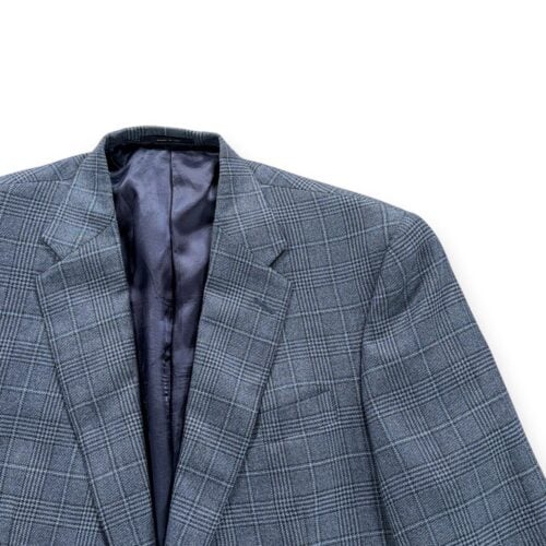 Vintage Hart Schaffner Marx Jacket Mens 42L Blue Glen Plaid Blazer Cashmere USA-2 Vintage Hart Schaffner Marx Jacket Mens 42L Blue Glen Plaid Blazer Cashmere USA