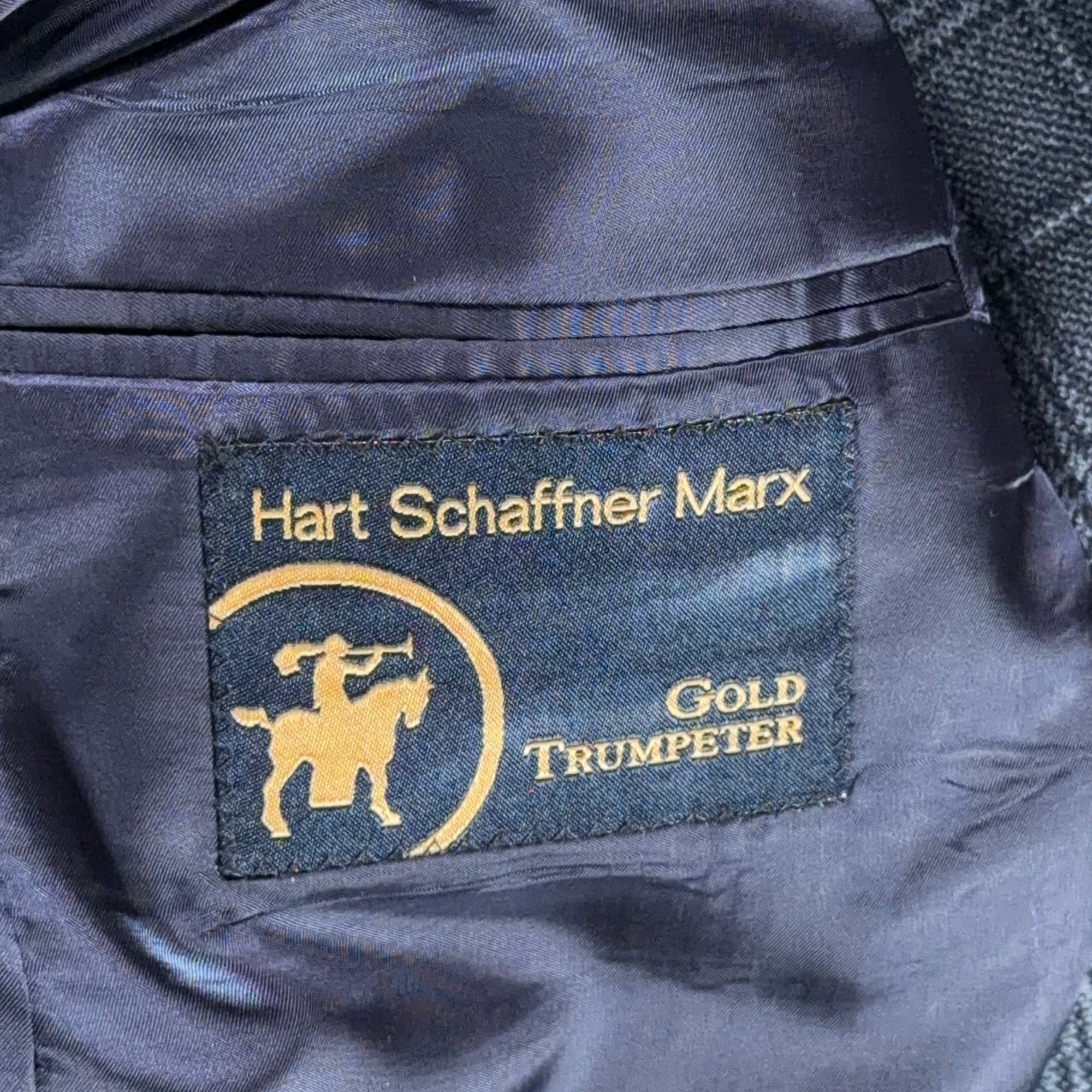 Vintage Hart Schaffner Marx Jacket Mens 42L Blue Glen Plaid Blazer Cashmere USA-6 Vintage Hart Schaffner Marx Jacket Mens 42L Blue Glen Plaid Blazer Cashmere USA