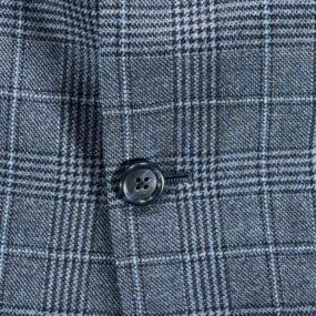 Vintage Hart Schaffner Marx Jacket Mens 42L Blue Glen Plaid Blazer Cashmere USA