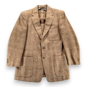 Vintage Tweed Jacket Mens 40 Brown Wool Plaid Blazer Wickfield USA 60s