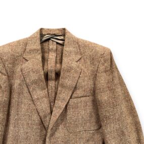 Vintage Tweed Jacket Mens 40 Brown Wool Plaid Blazer Wickfield USA 60s