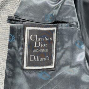 Vintage Christian Dior Jacket Mens 40 Gray Blazer Monsieur Union USA 80s