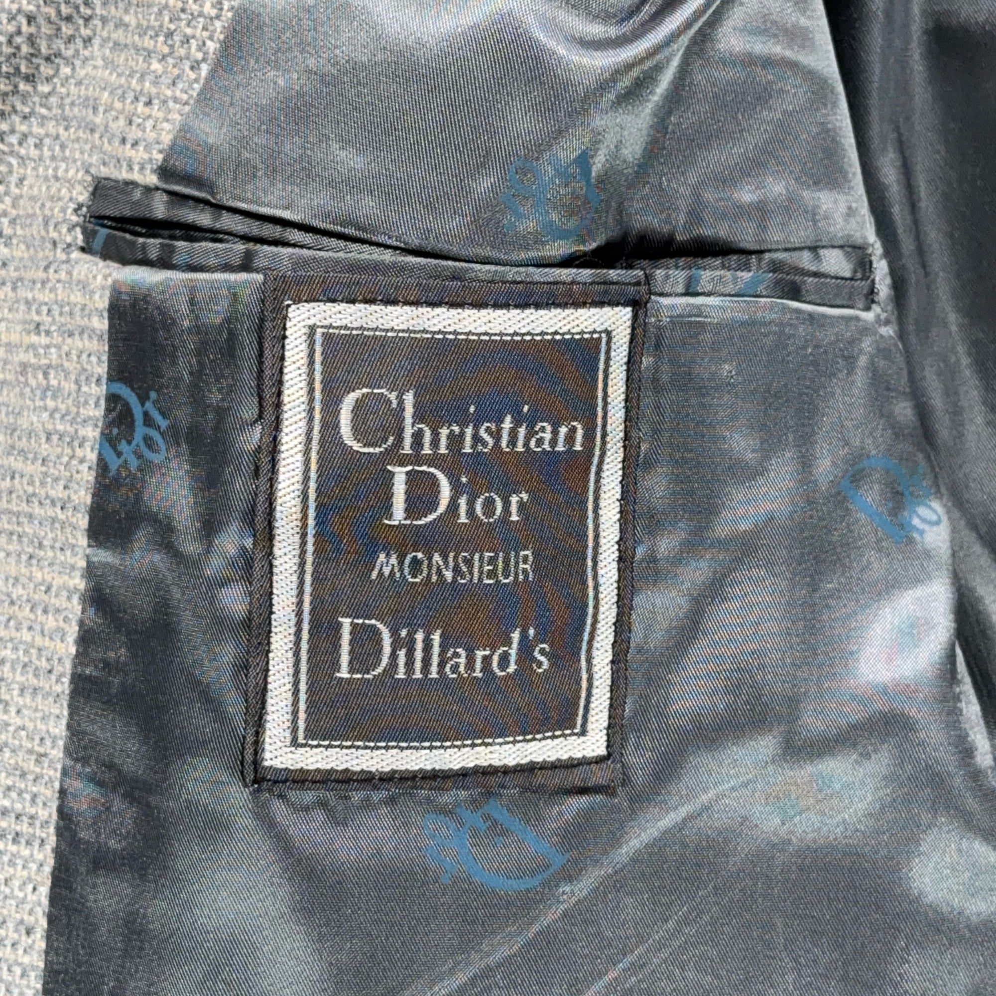 Vintage Christian Dior Jacket Mens 40 Gray Blazer Monsieur Union USA 80s-5 Vintage Christian Dior Jacket Mens 40 Gray Blazer Monsieur Union USA 80s