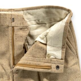 Vintage Johnny Carson Suit Mens 38 32x28 Brown Herringbone Wool 2pc Disco 70s