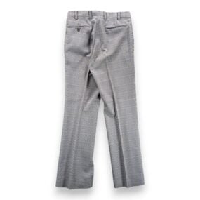 Vintage Houndstooth Suit Mens 38 32x32 Gray Talon Flared Hub Clothiers 3pc 70s