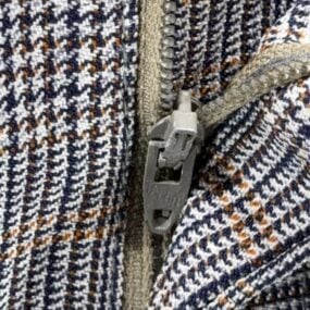 Vintage Houndstooth Suit Mens 38 32x32 Gray Talon Flared Hub Clothiers 3pc 70s