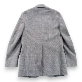 Vintage Houndstooth Suit Mens 38 32x32 Gray Talon Flared Hub Clothiers 3pc 70s