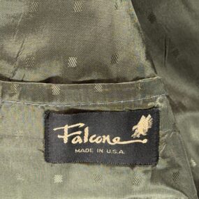 Vintage Falcone Suit Mens 44 36x30 Green Double Breasted Suspenders 2pc USA 80s