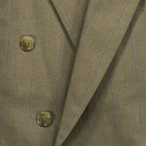 Vintage Falcone Suit Mens 44 36x30 Green Double Breasted Suspenders 2pc USA 80s