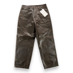 Vintage Leather Pants Mens 34x31 Brown Distressed Pigskin Deadstock A Team Y2K
