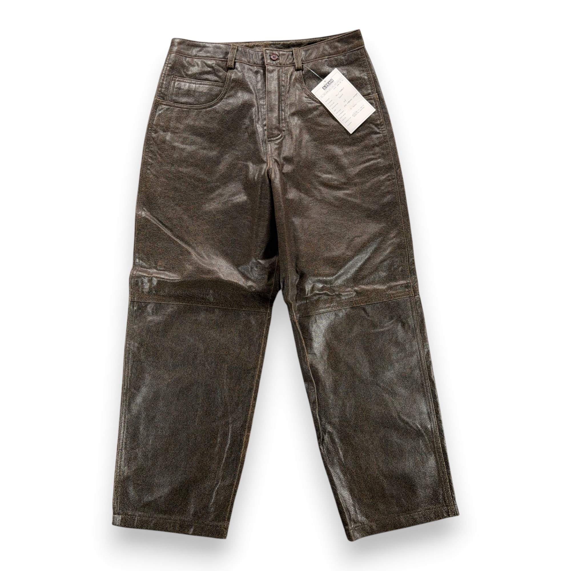 Vintage Leather Pants Mens 34x31 Brown Distressed Pigskin Deadstock A Team Y2K-1 Vintage Leather Pants Mens 34x31 Brown Distressed Pigskin Deadstock A Team Y2K