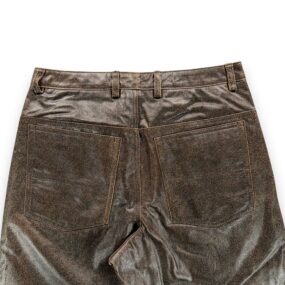 Vintage Leather Pants Mens 34x31 Brown Distressed Pigskin Deadstock A Team Y2K