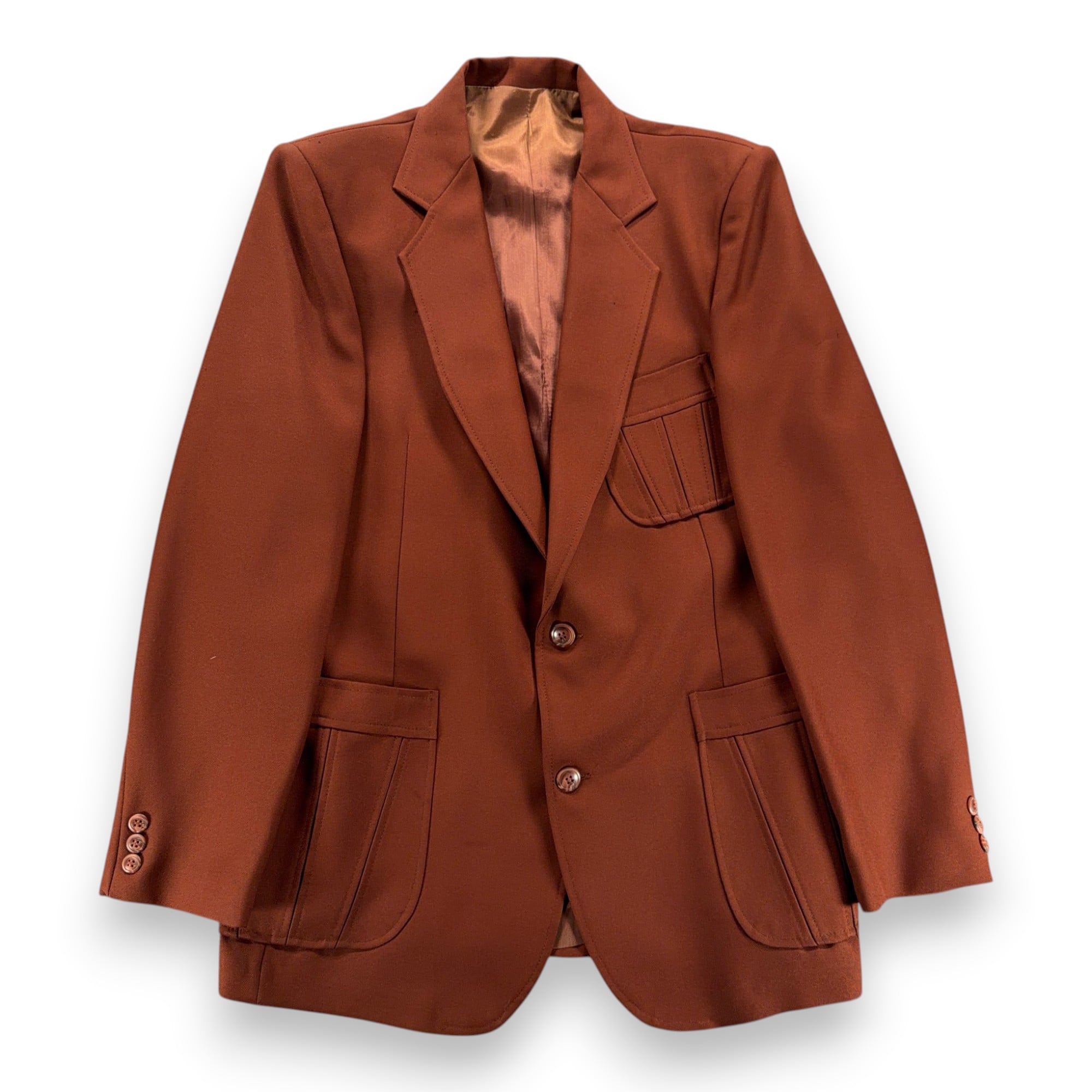Vintage Angels Flight Suit Jacket Mens 40 Orange Blazer Leisure Disco USA 70s