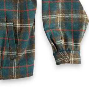 Vintage Doncaster Jacket Womens EXTRA LARGE Green Plaid Harrington Talon USA 90s