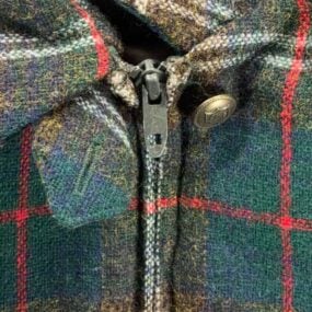 Vintage Doncaster Jacket Womens EXTRA LARGE Green Plaid Harrington Talon USA 90s