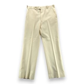 Vintage Suit Mens 36 31x30 Pants White Cream Ivory Disco Talon Union USA 2pc 70s