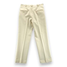 Vintage Suit Mens 36 31x30 Pants White Cream Ivory Disco Talon Union USA 2pc 70s