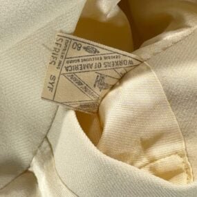 Vintage Suit Mens 36 31x30 Pants White Cream Ivory Disco Talon Union USA 2pc 70s