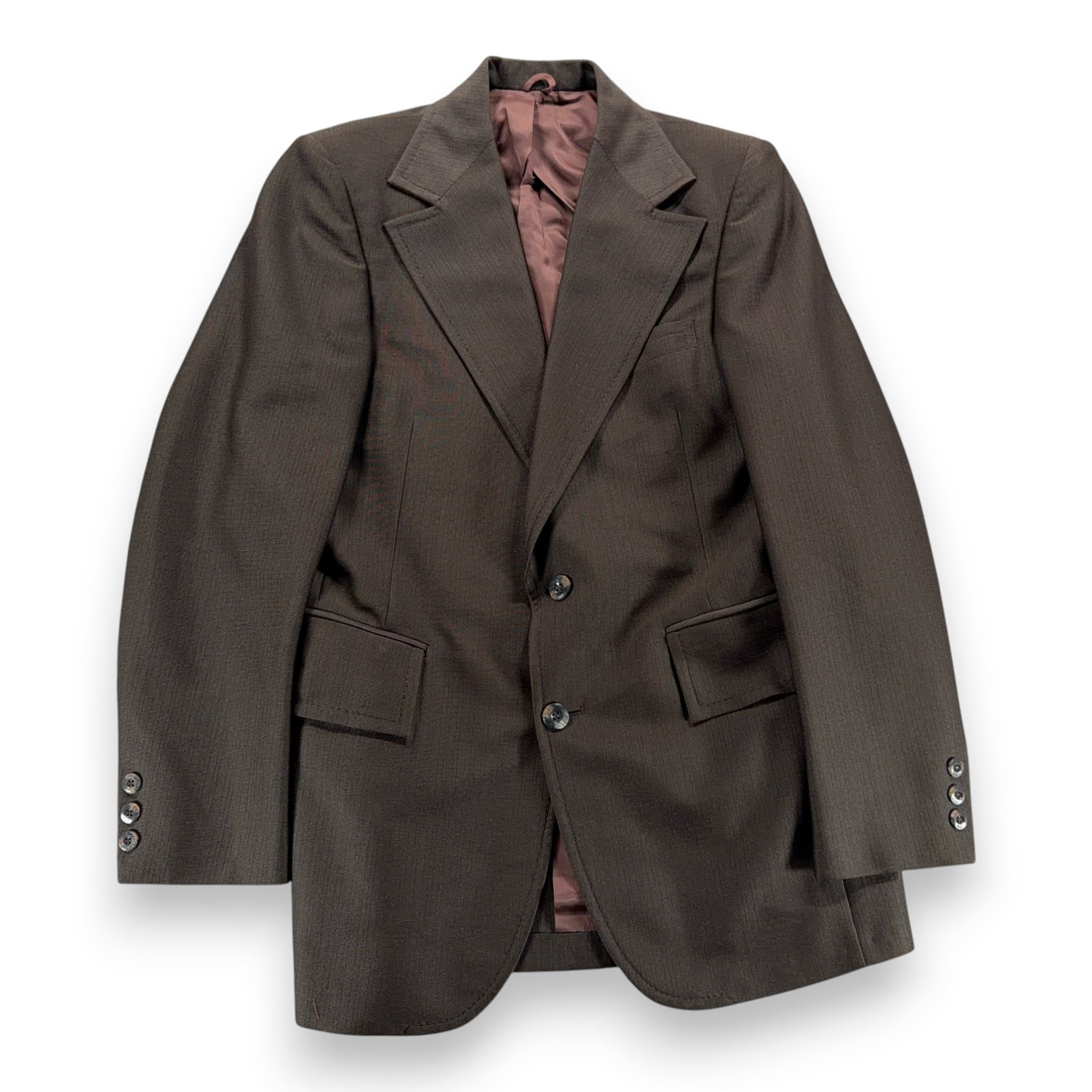 Vintage Meis Suit Mens 36 32x30 Pants Brown Flared Satin Lined 2pc Disco USA 70s-2 Vintage Meis Suit Mens 36 32x30 Pants Brown Flared Satin Lined 2pc Disco USA 70s