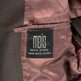 Vintage Meis Suit Mens 36 32x30 Pants Brown Flared Satin Lined 2pc Disco USA 70s