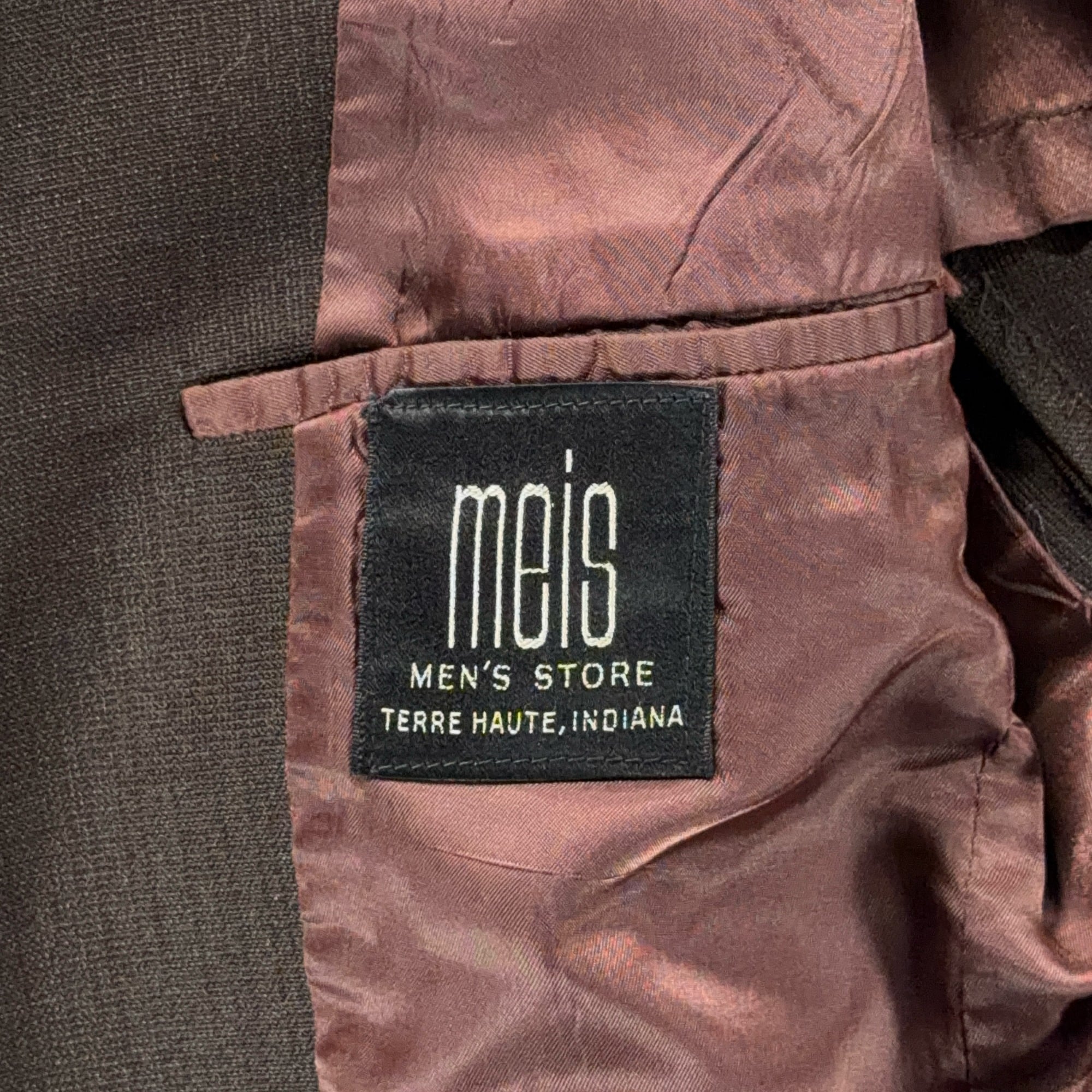 Vintage Meis Suit Mens 36 32x30 Pants Brown Flared Satin Lined 2pc Disco USA 70s-6 Vintage Meis Suit Mens 36 32x30 Pants Brown Flared Satin Lined 2pc Disco USA 70s