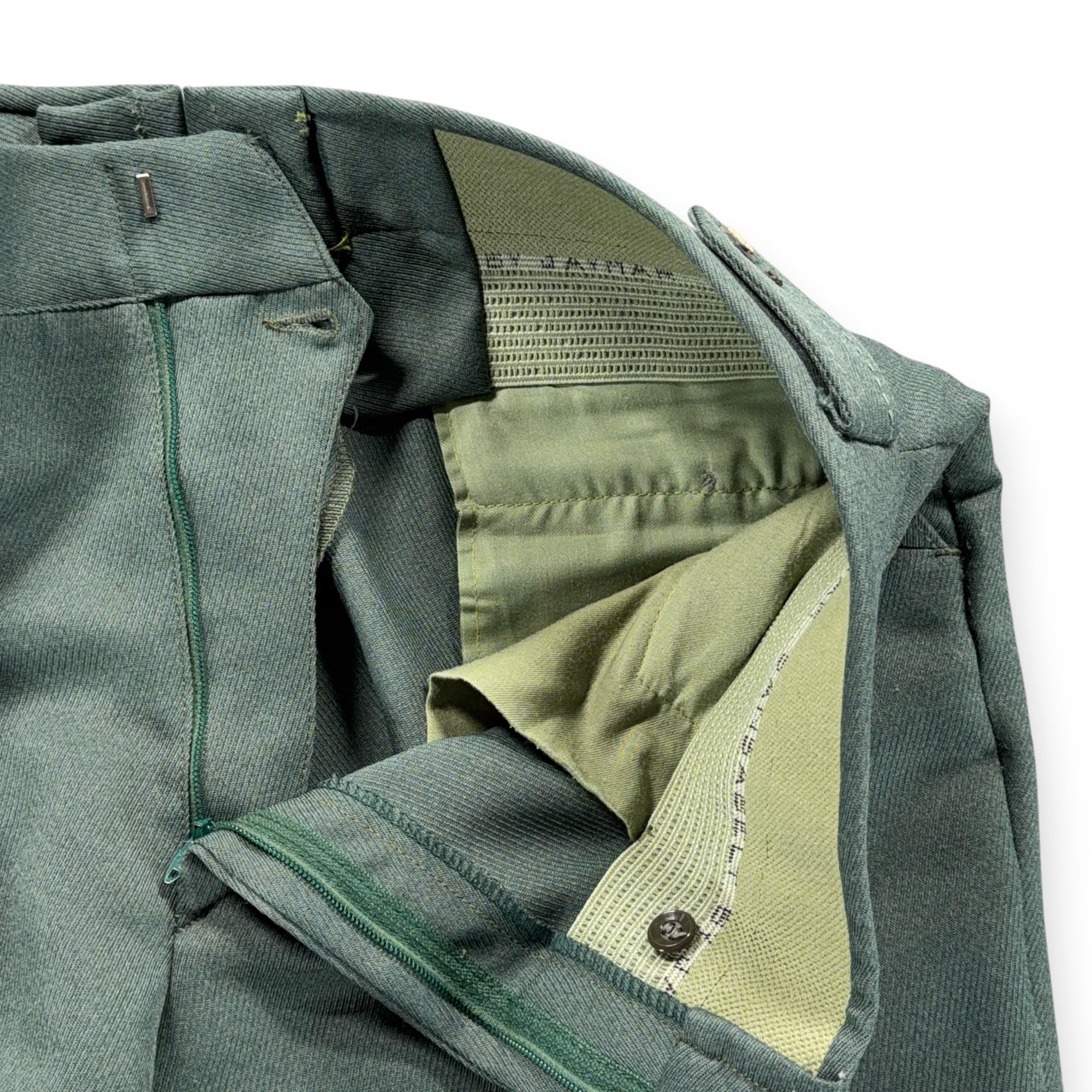 Vintage Jaymar Leisure Suit Mens 42 34x31 Pants Green Paisley Talon USA 2pc 70s-18 Vintage Jaymar Leisure Suit Mens 42 34x31 Pants Green Paisley Talon USA 2pc 70s