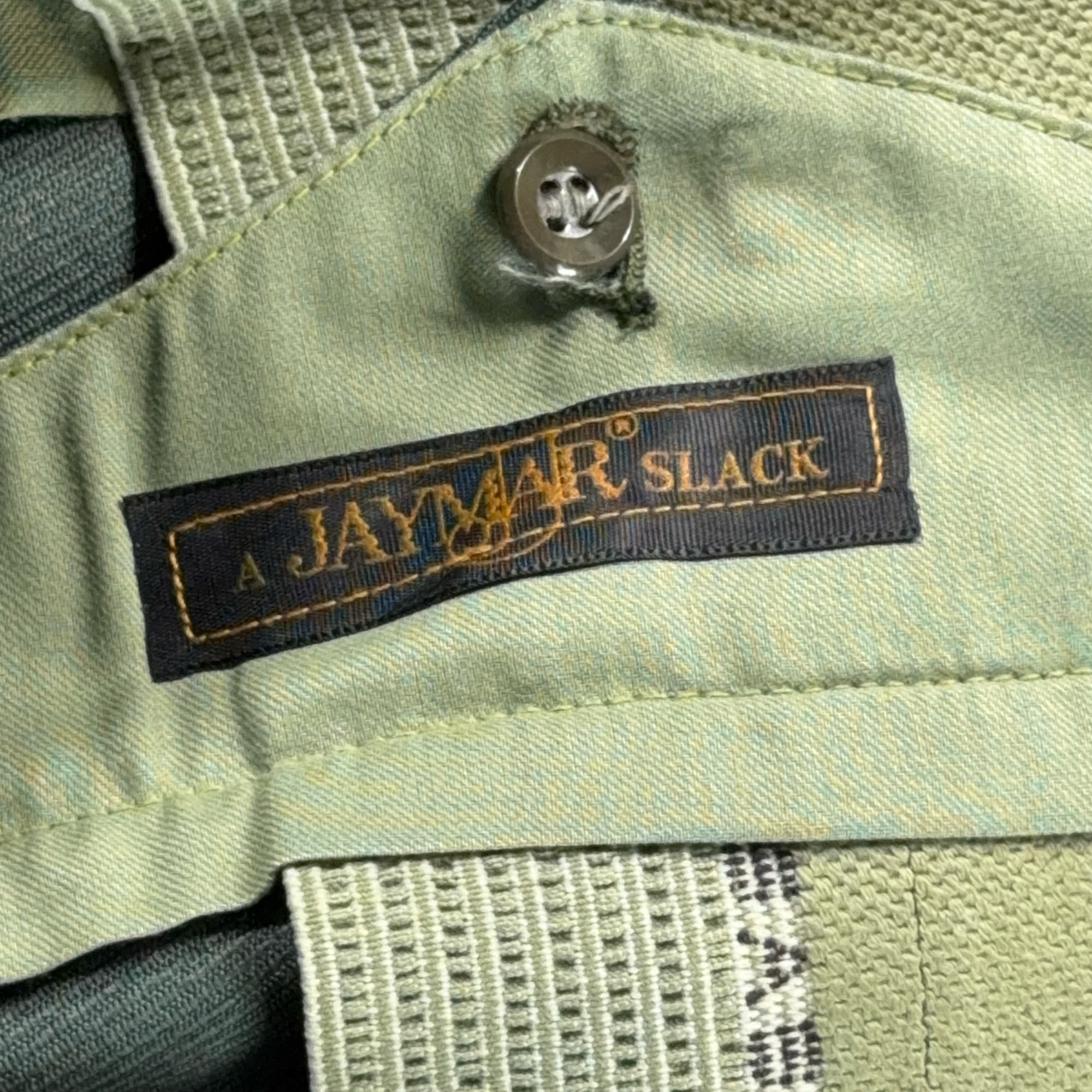Vintage Jaymar Leisure Suit Mens 42 34x31 Pants Green Paisley Talon USA 2pc 70s-23 Vintage Jaymar Leisure Suit Mens 42 34x31 Pants Green Paisley Talon USA 2pc 70s