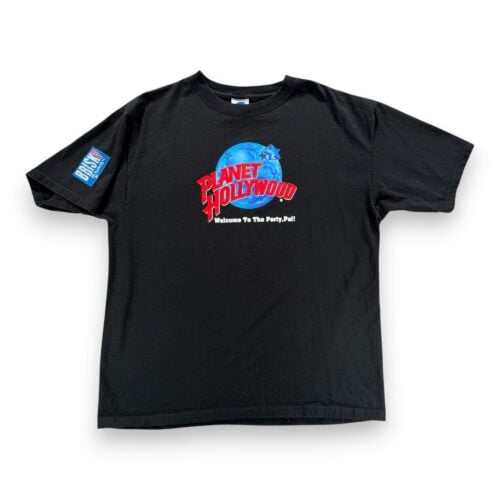 Vintage Planet Hollywood Shirt Adult EXTRA LARGE Black Lipton Brisk Tea USA 90s
